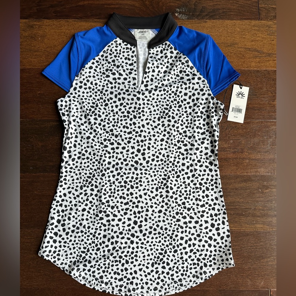 New W/ Tags Jofit Blue and Black Polo Active Shirt